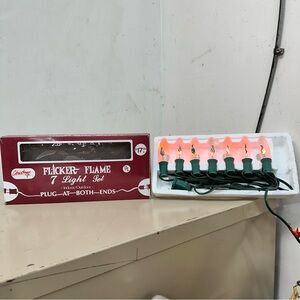 Vintage Christmas or Halloween Flicker Flame String Lights 7 light set WORKS